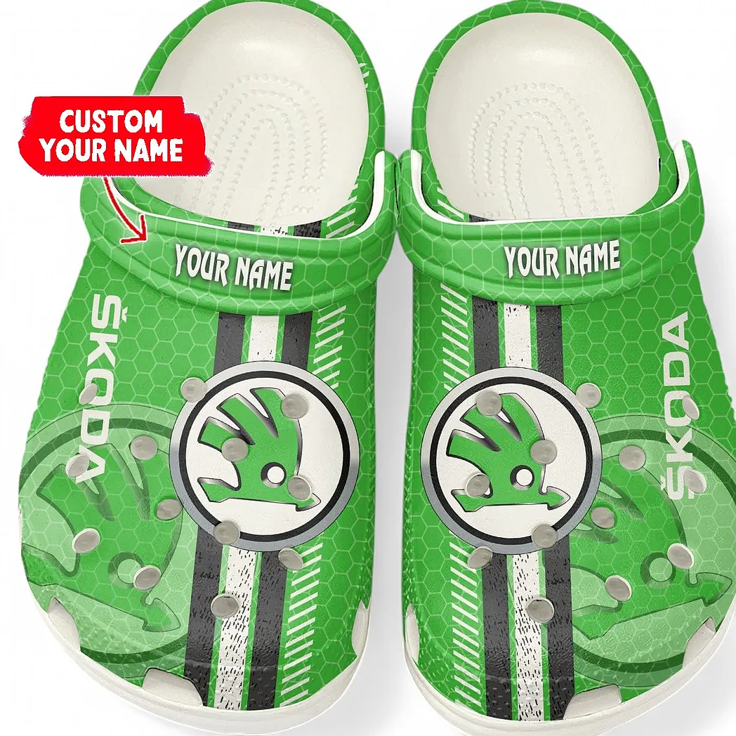 skoda auto crocs shoes gift for skoda auto lovers birthday gift for husband boyfriend car82022025652 white