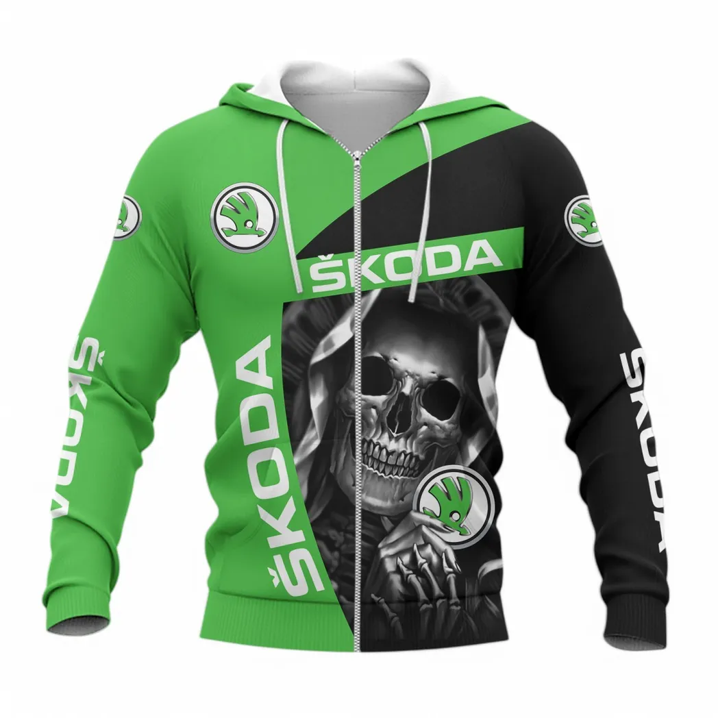 Skoda Auto Zipper Hoodie, Gift For Skoda Auto Lovers, Gift For Him, Husband, Boyfriend CAR6702212542