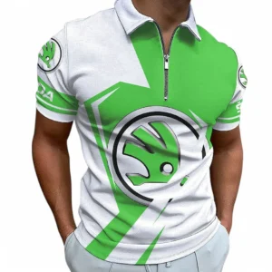 Skoda Auto Zipper Polo Shirt For Men, Gift For Skoda Auto Fan CAR68022125973
