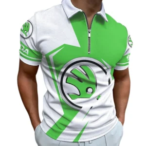 skoda auto zipper polo shirt gift for skoda auto lovers gift for him husband boyfriend car3202122570 wyogk