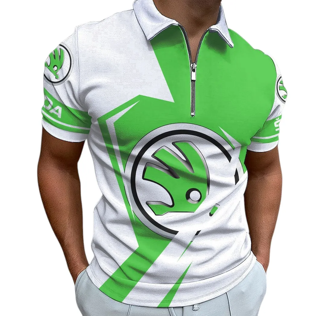 skoda auto zipper polo shirt gift for skoda auto lovers gift for him husband boyfriend car3202122570 wyogk