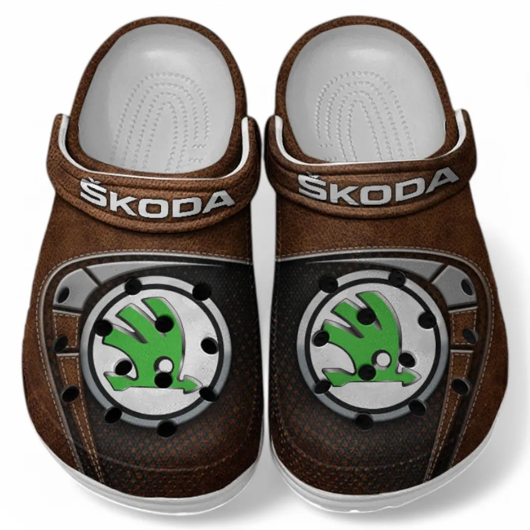 Skoda Crocs Sandals For Men Women, Gift For Skoda Fan CAR177031425578 - Brown