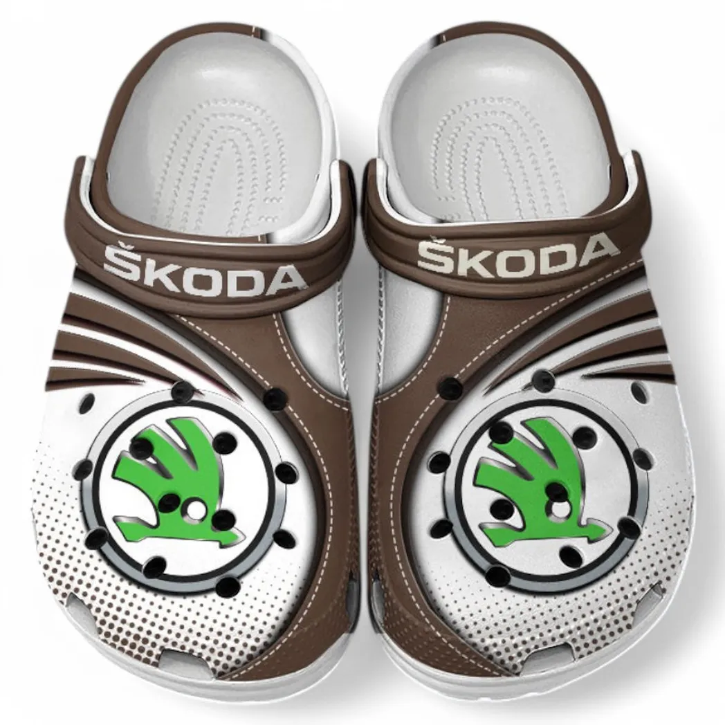 Skoda Crocs Sandals For Men Women, Gift For Skoda Fan CAR181031525729 - Brown