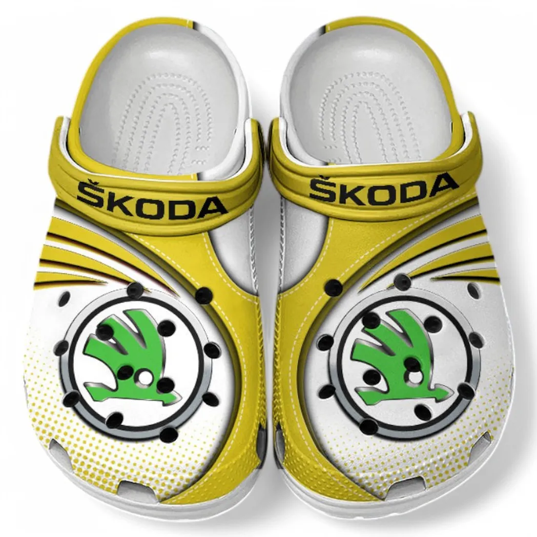 Skoda Crocs Sandals For Men Women, Gift For Skoda Fan CAR181031525729 - Yellow