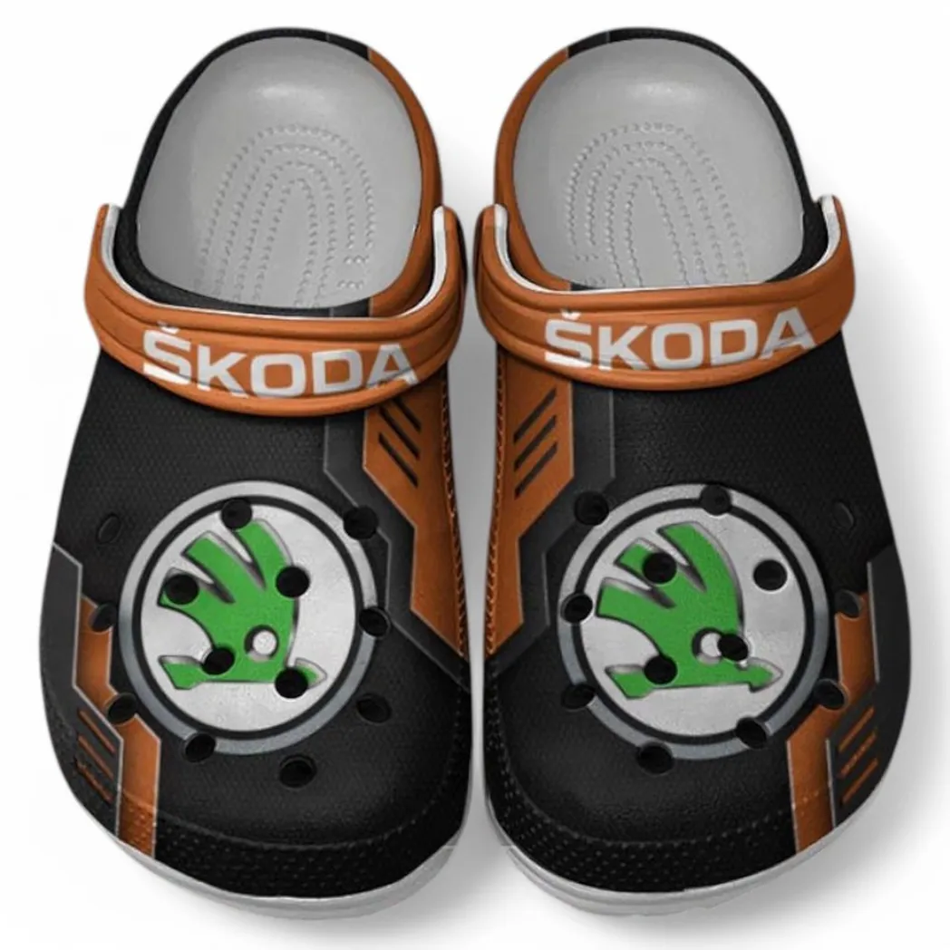 Skoda Crocs Shoes, Clogs Men Women, Gift For Skoda Fan CAR185031525252 - Orange