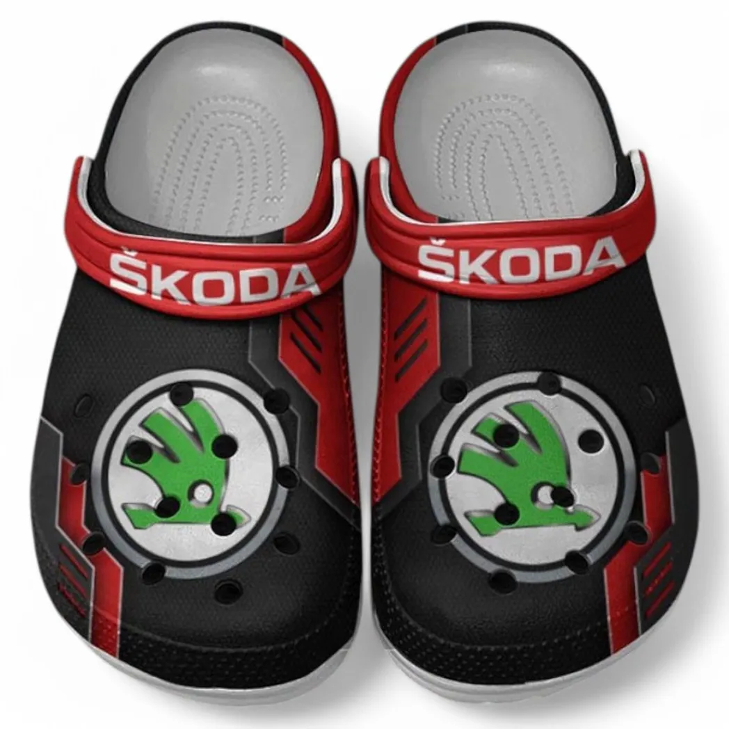 Skoda Crocs Shoes, Clogs Men Women, Gift For Skoda Fan CAR185031525252 - Red