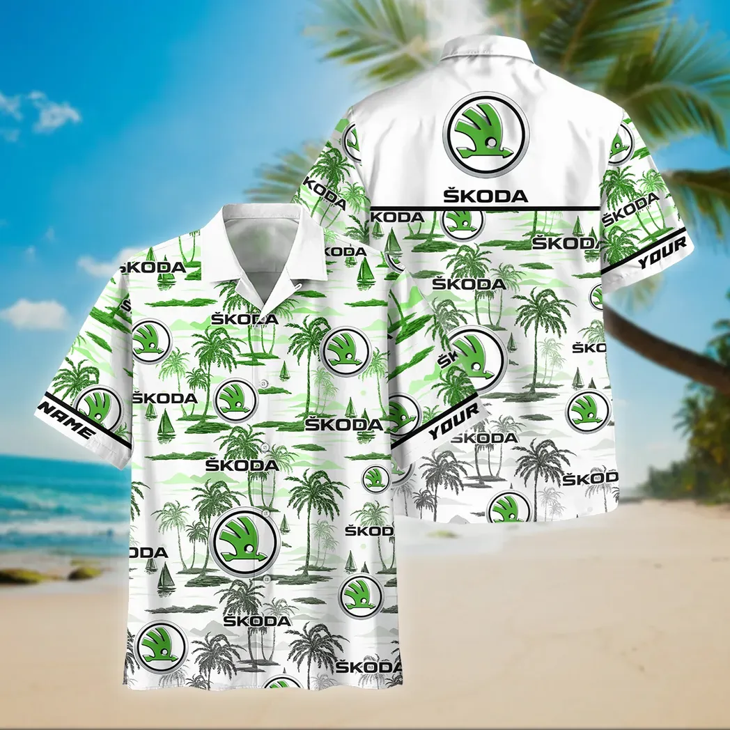 skoda custom hawaiian shirt for men gift for skoda fan car205031225715