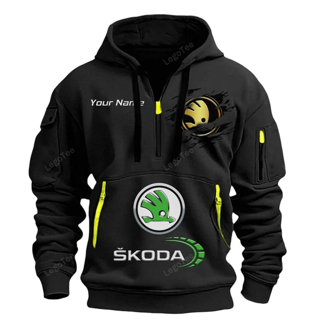 skoda half zip hoodie car113021425827 best gift for him husband boyfriend black w6oct