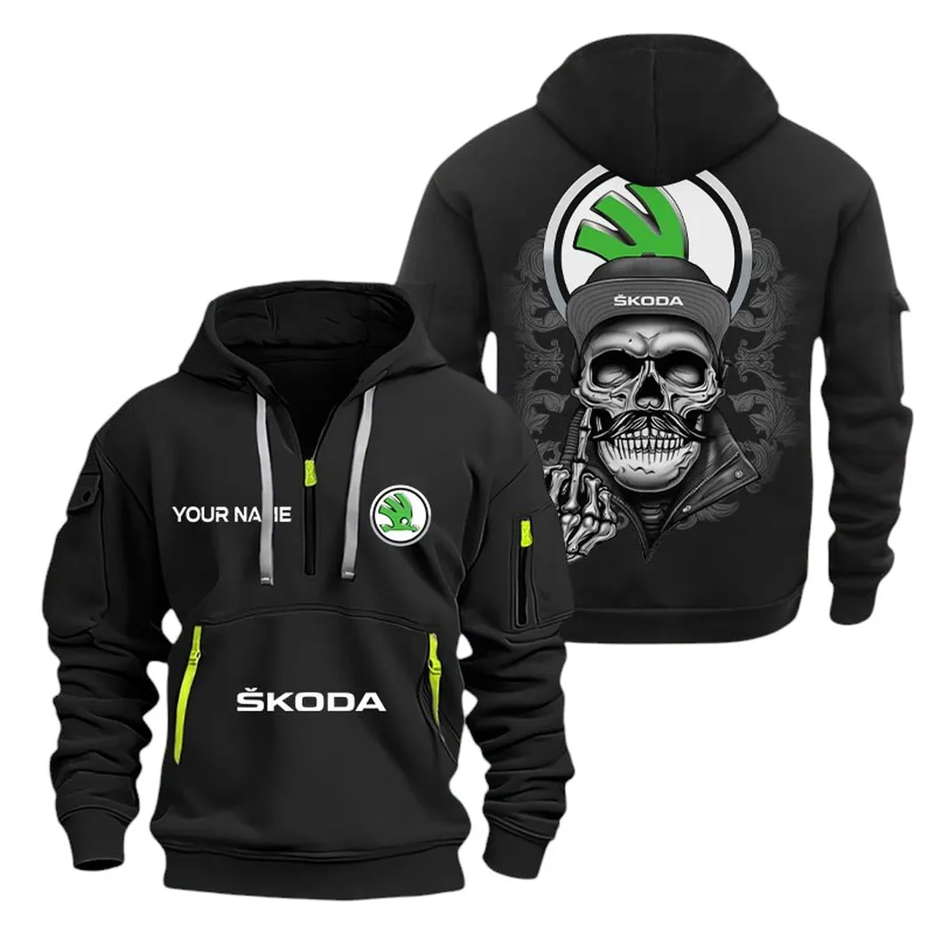 skoda half zip hoodie for men gift for skoda fan car166022625167 black q28dn