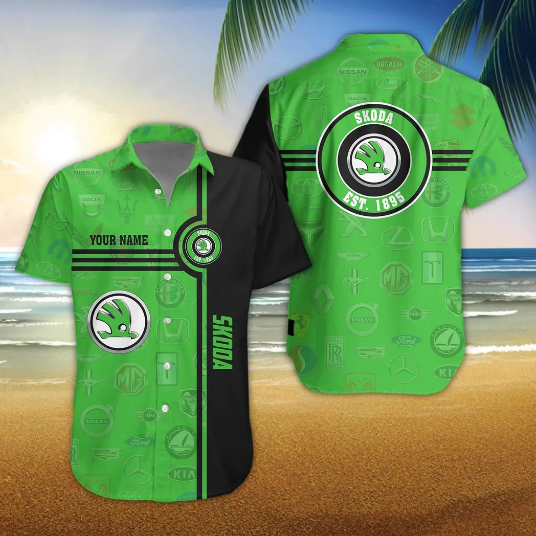 skoda hawaiian shirt for men all logo gift for skoda fan car174022525019 570ni