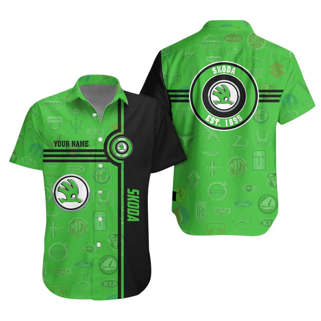 skoda hawaiian shirt for men all logo gift for skoda fan car174022525019 sb4j7