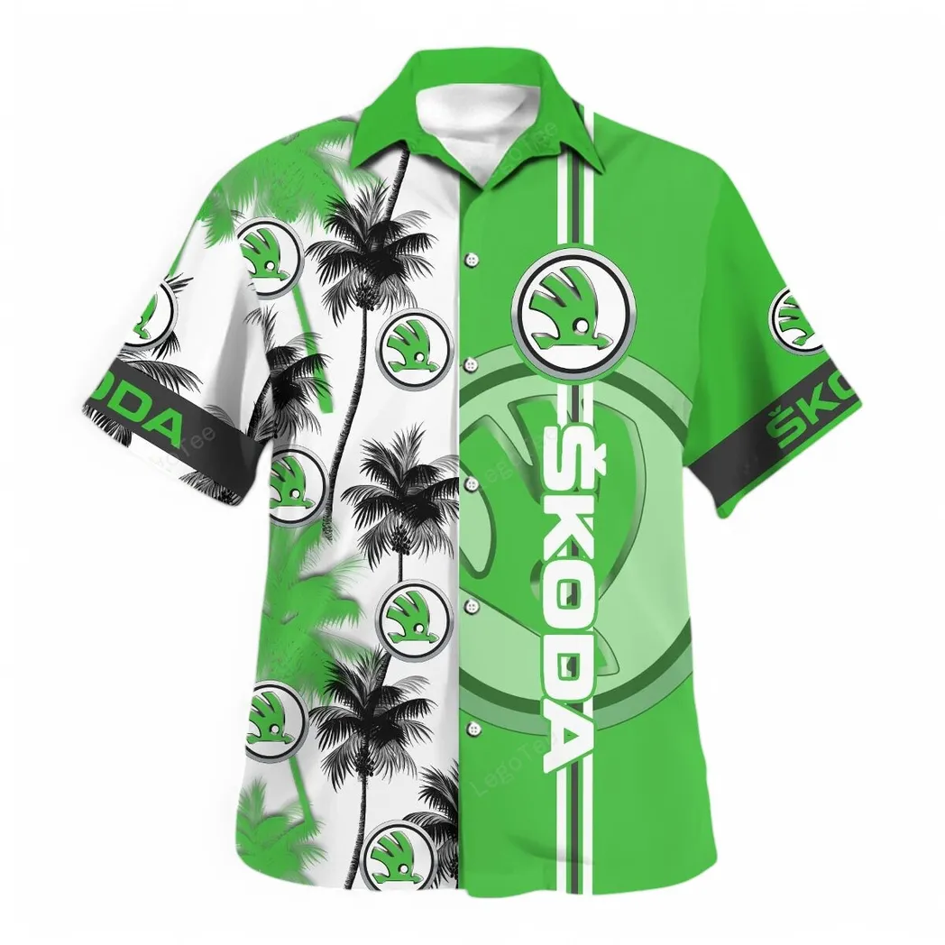skoda hawaiian shirt for men gift for skoda lovers gift for him husband boyfriend car143021125047 mj4ne