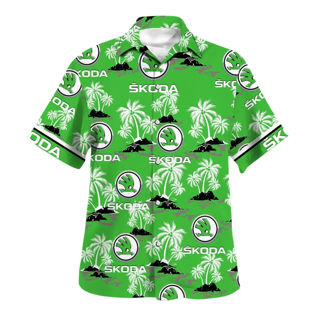 skoda hawaiian shirt for men gift for skoda lovers gift for him husband boyfriend car144021125521 2 qggzi