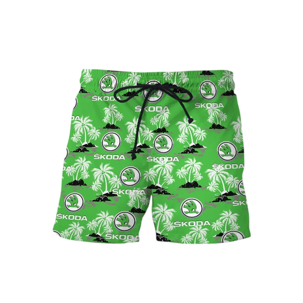 skoda hawaiian shirt set for men gift for skoda lovers gift for him husband boyfriend car144021125521 1 ja2d0