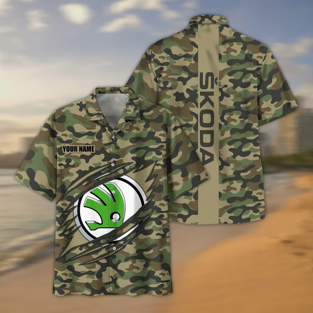 skoda hawaiian shirt style camo oversized hawaiian car210040825735 lclif