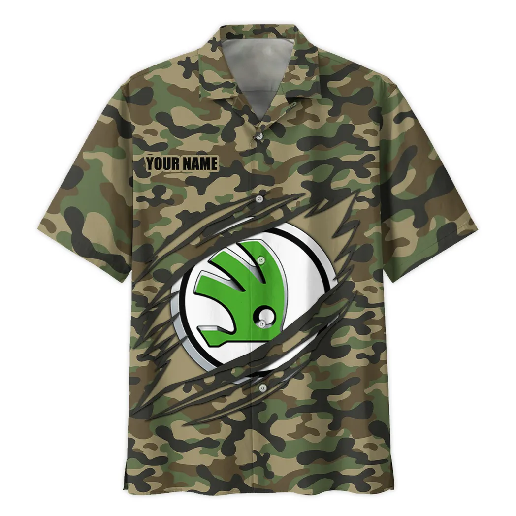 skoda hawaiian shirt style camo oversized hawaiian car210040825735 nel77