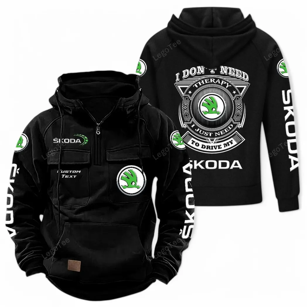 skoda tactical quarter zip hoodie car106021525079 gifts for men him husband boyfriend black iwsqn