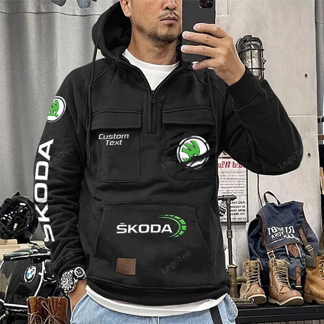skoda tactical quarter zip hoodie gift for skoda lovers gift for him husband boyfriend black car122021425031 2 fg8wo