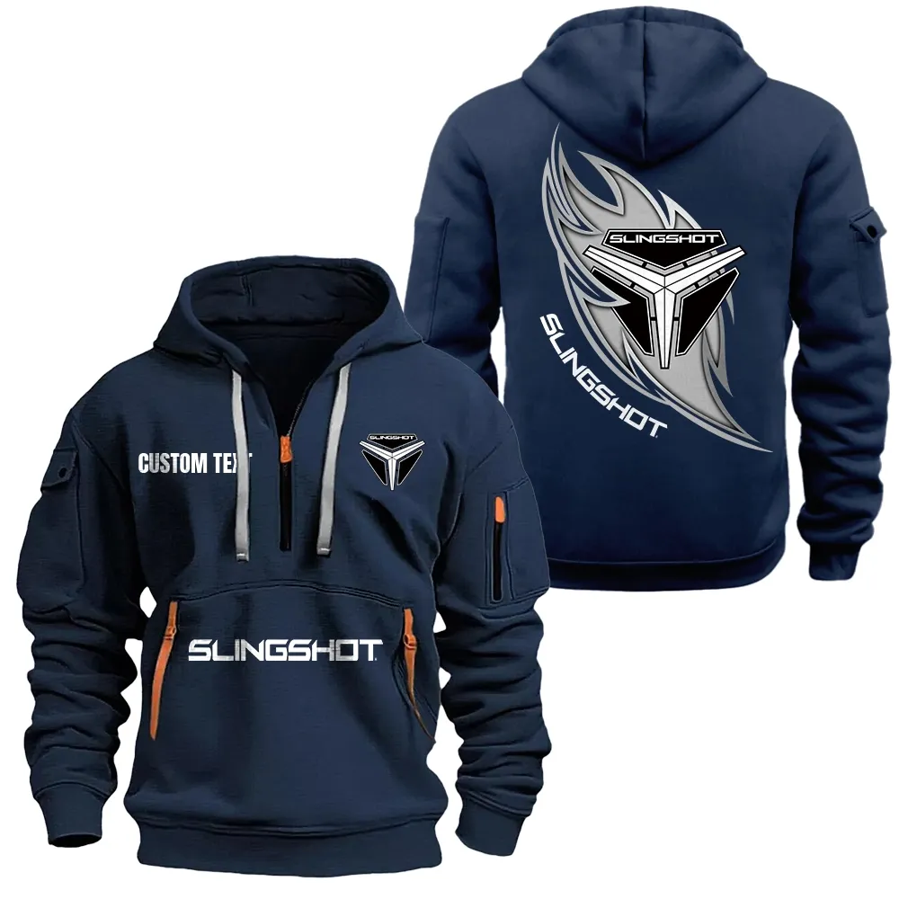Slingshort Hoodie Half Zipper CAR1701112178, CAR All Over Print Hoodie Half Zipper - Navy