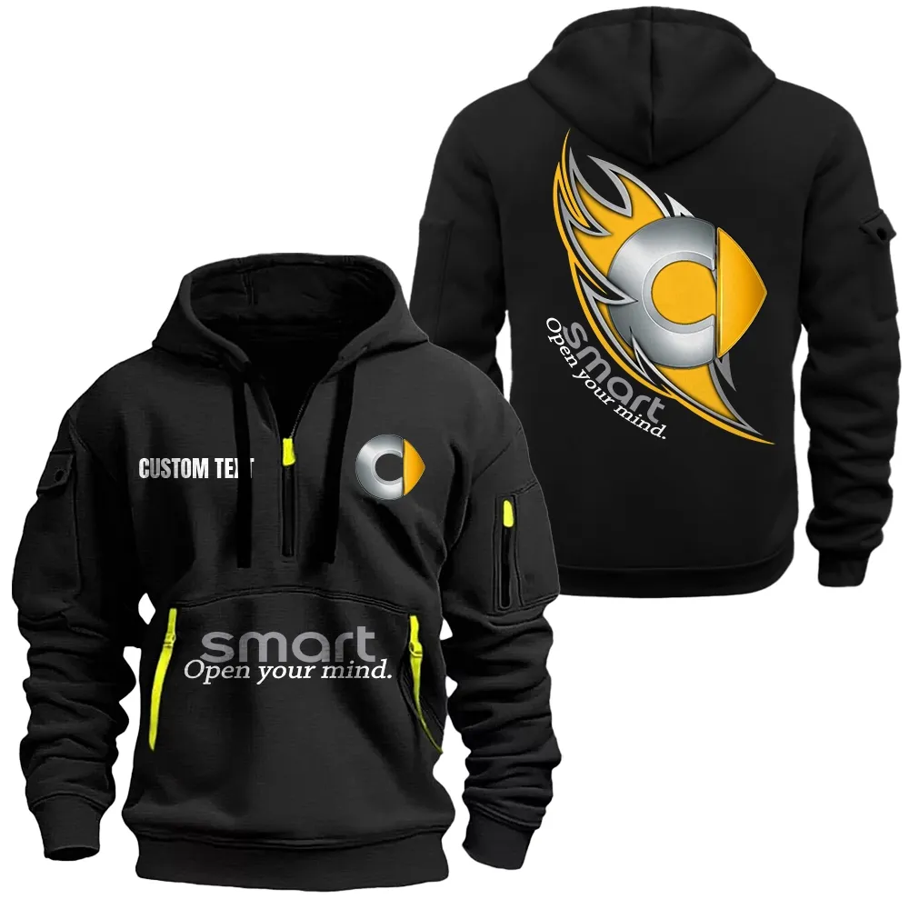 smart hoodie half zipper car1701112179 car all over print hoodie half zipper black 3onyn