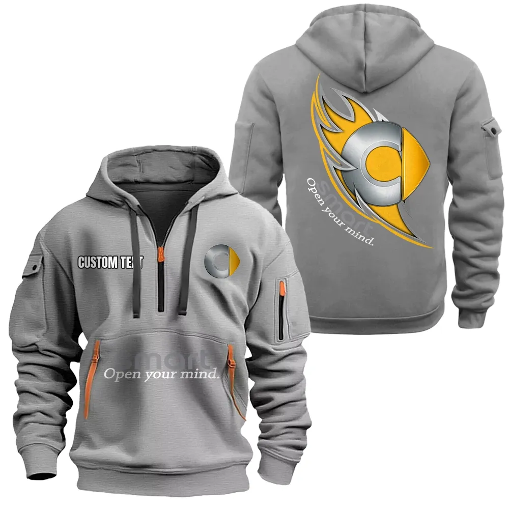 smart hoodie half zipper car1701112179 car all over print hoodie half zipper gray