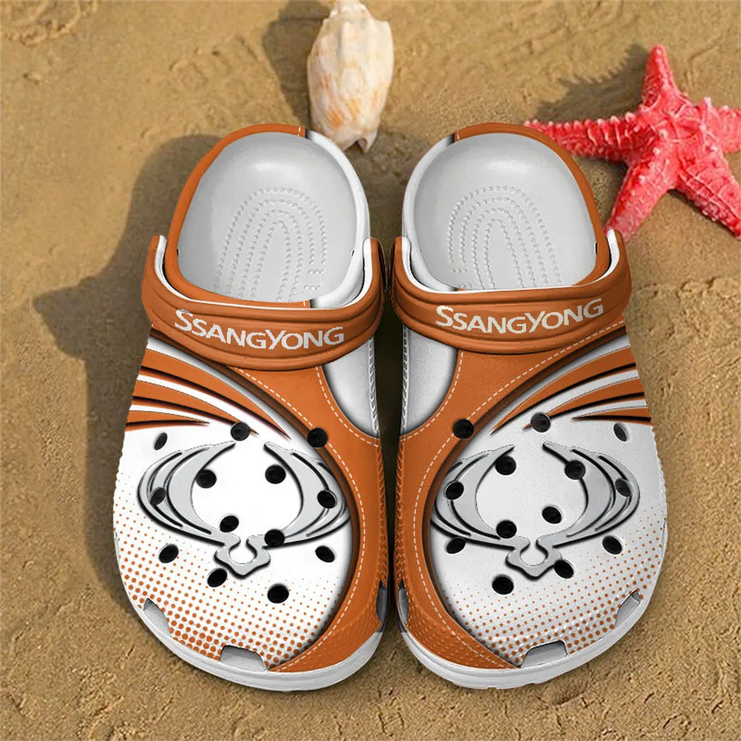 ssangyong motor crocs sandals for men women gift for ssangyong motor fan car181031525702 orange