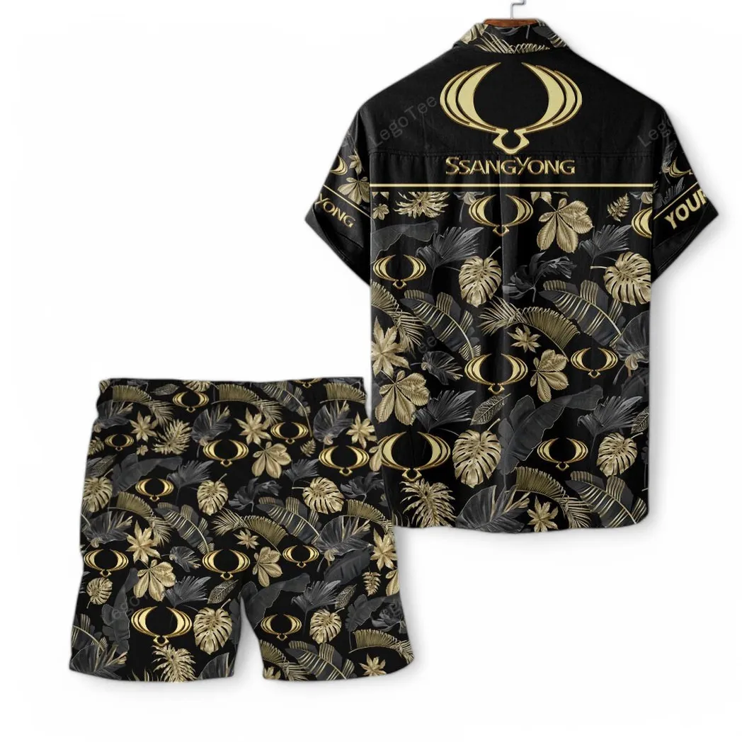 ssangyong motor hawaiian shirt set for men gift for ssangyong motor lovers gift for him husband boyfriend car139021125165 1 i4vno