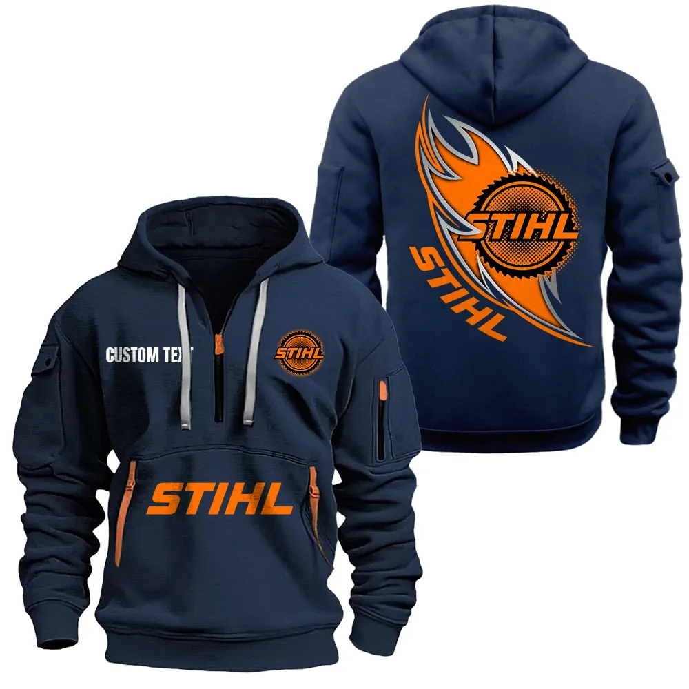 stihl hoodie half zipper car1701112180 car all over print hoodie half zipper navy