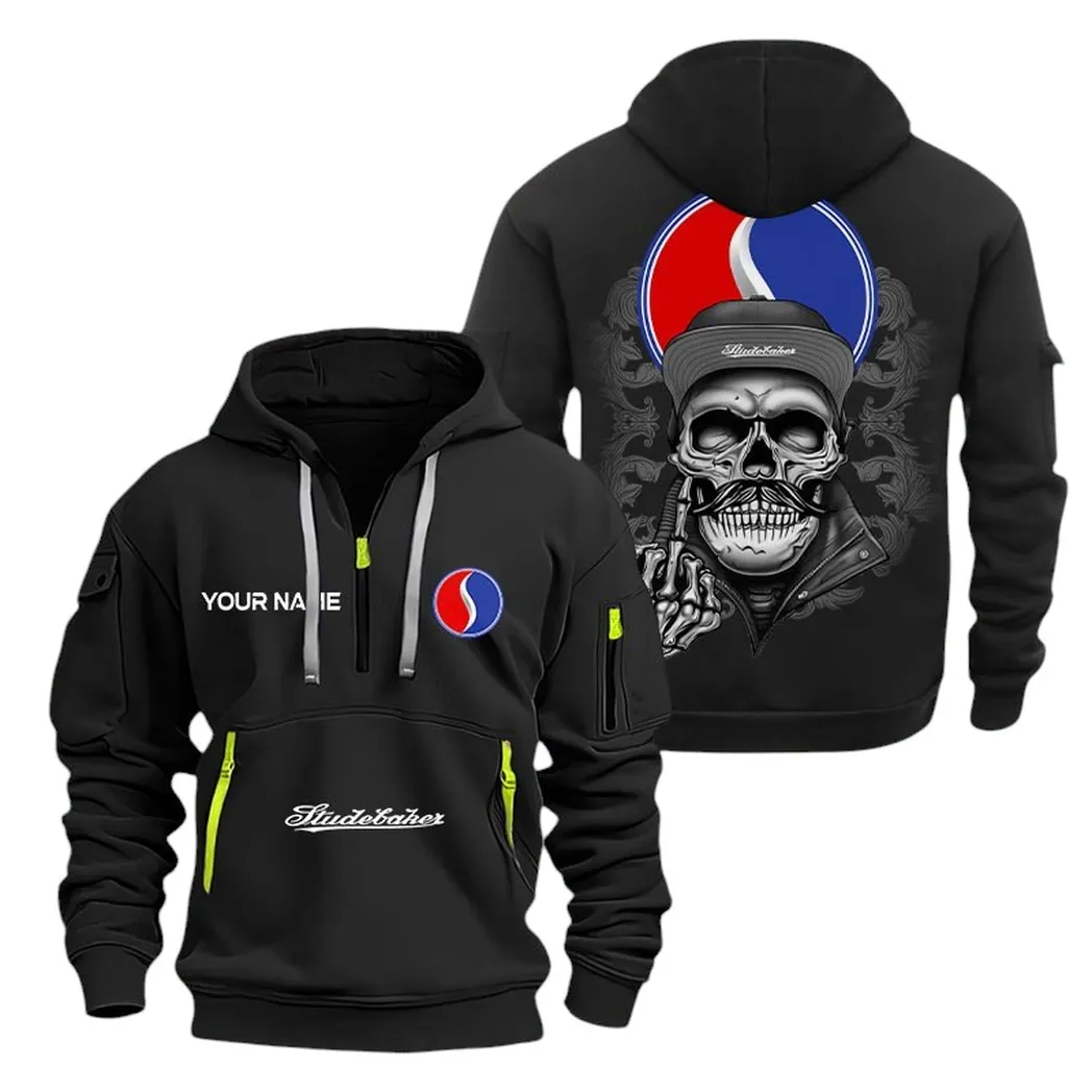 studebaker half zip hoodie for men gift for studebaker fan car166022625172 black 0ov68