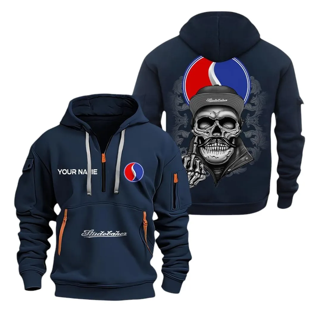 studebaker half zip hoodie for men gift for studebaker fan car166022625172 navy vwloc