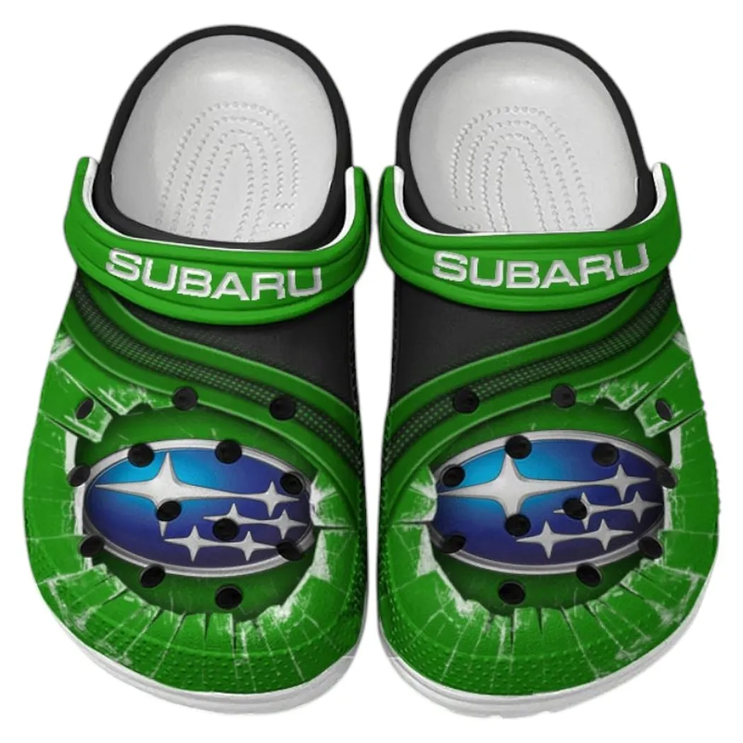 Subaru Crocs Clogs Men Women, Gift For Subaru Fan CAR188032025142 - Green