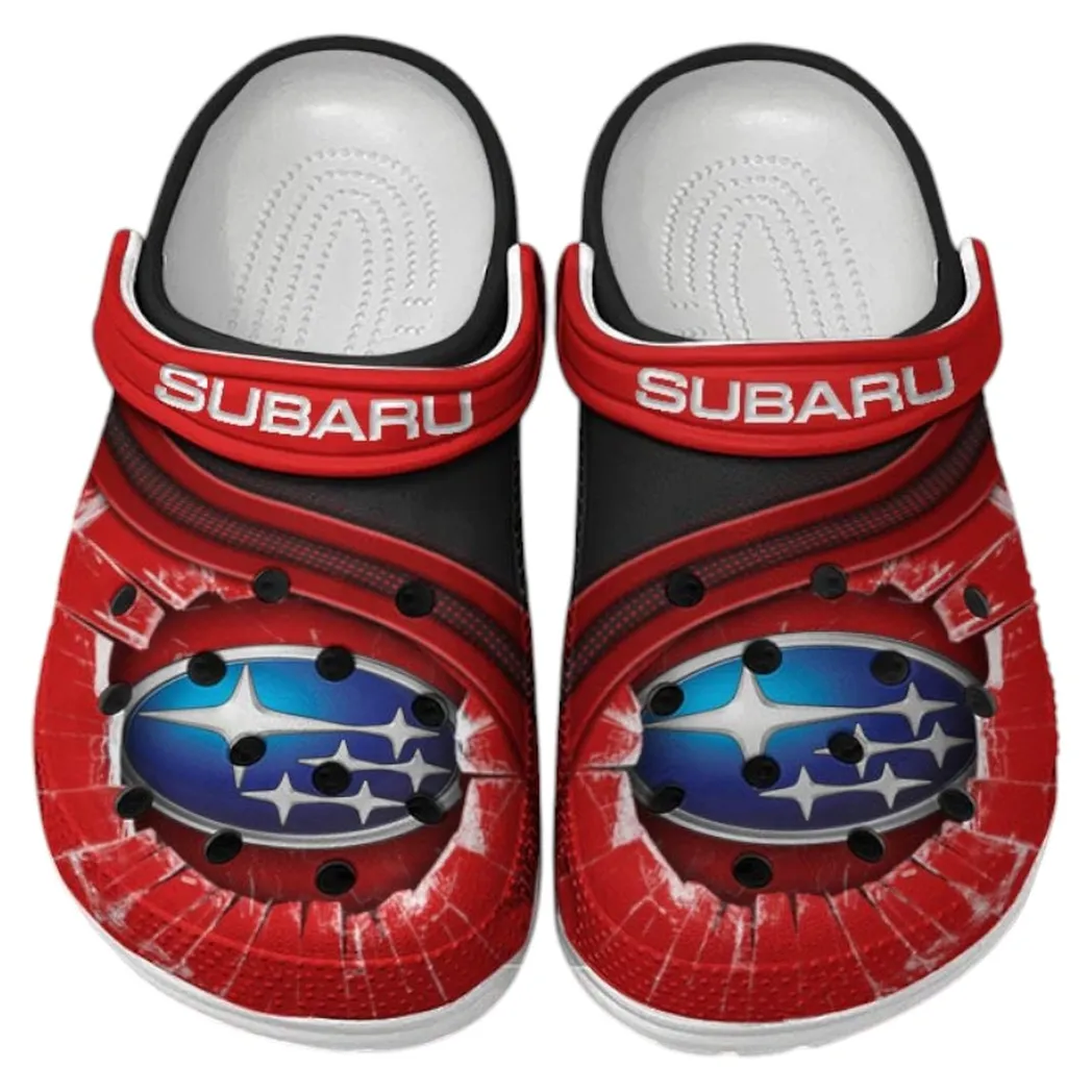 Subaru Crocs Clogs Men Women, Gift For Subaru Fan CAR188032025142 - Red