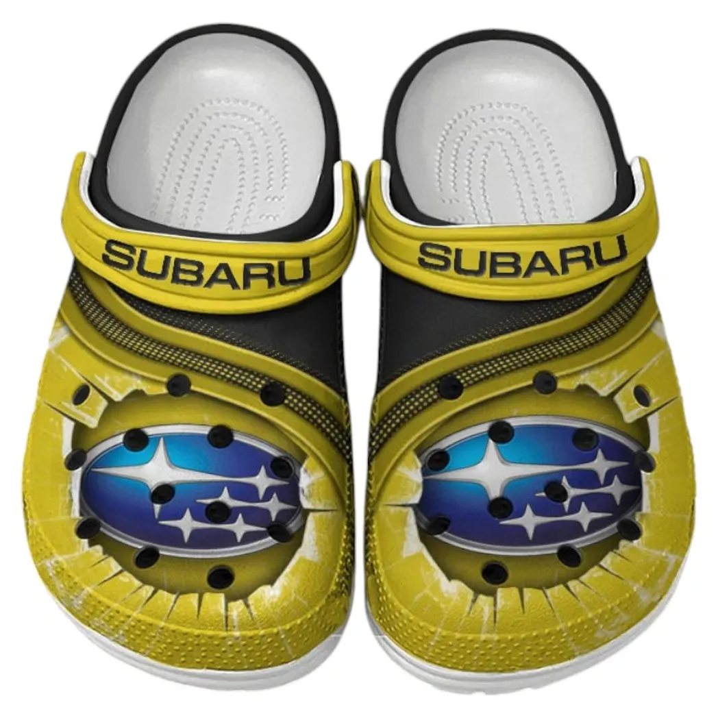 Subaru Crocs Clogs Men Women, Gift For Subaru Fan CAR188032025142 - Yellow