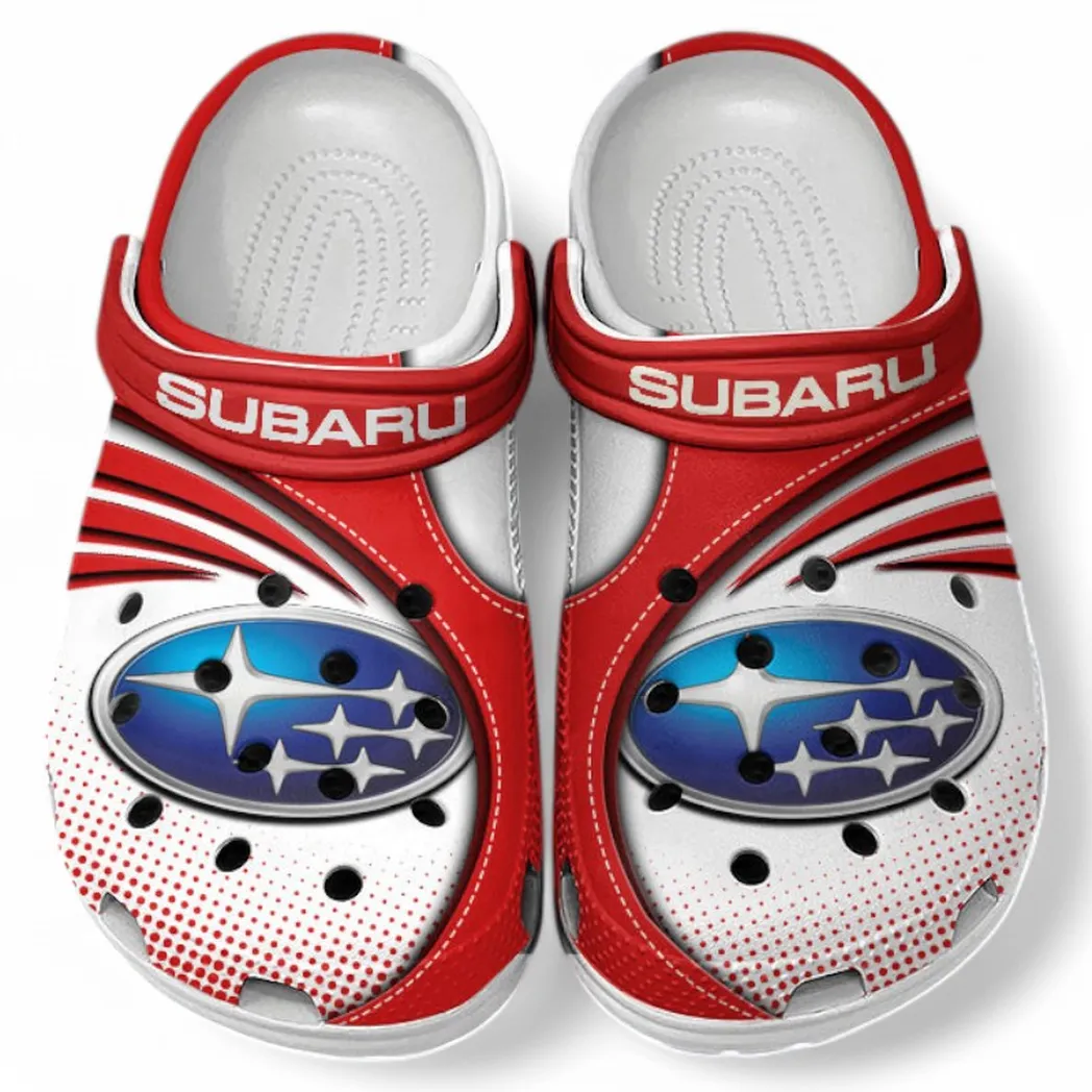 Subaru Crocs Sandals For Men Women, Gift For Subaru Fan CAR181031525714 - Red