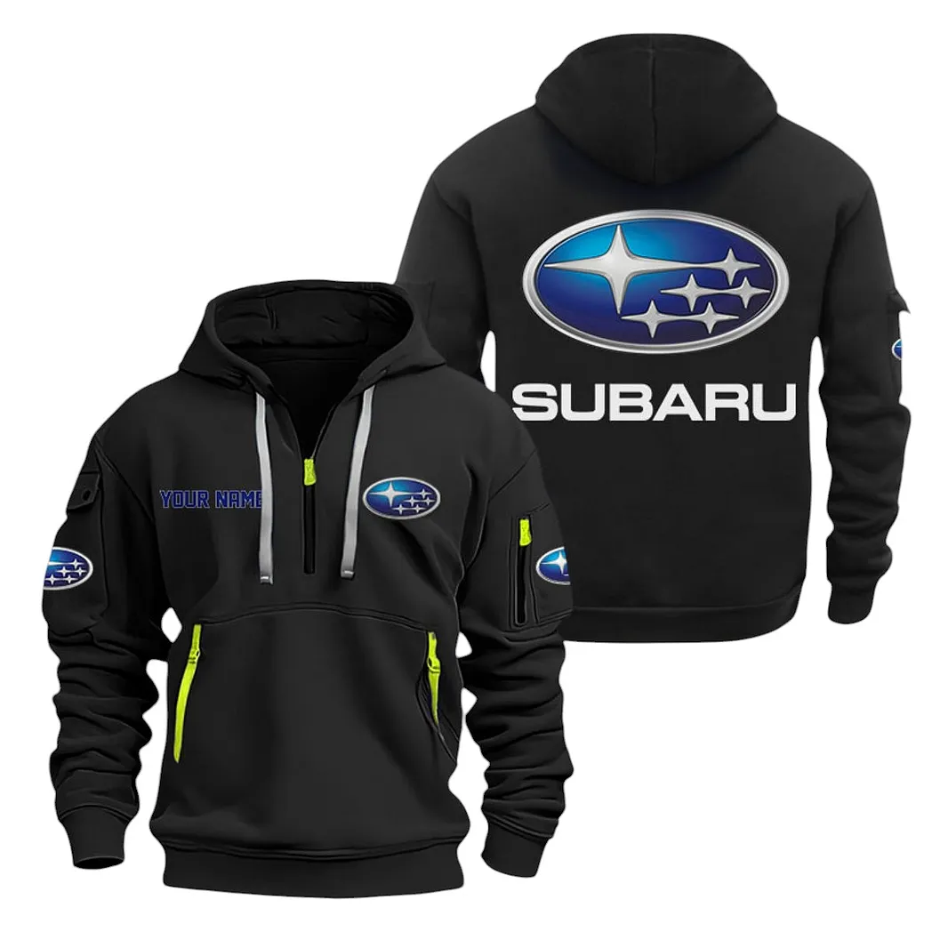 Subaru Half Zip Hoodie For Men, Gift For Subaru Lovers CAR20022125682 - Black