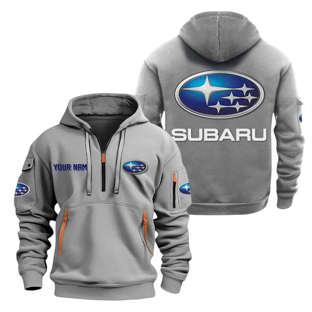 subaru half zip hoodie for men gift for subaru lovers car20022125682 gray dw7qy