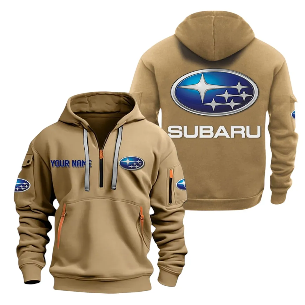 subaru half zip hoodie for men gift for subaru lovers car20022125682 khaki byivi