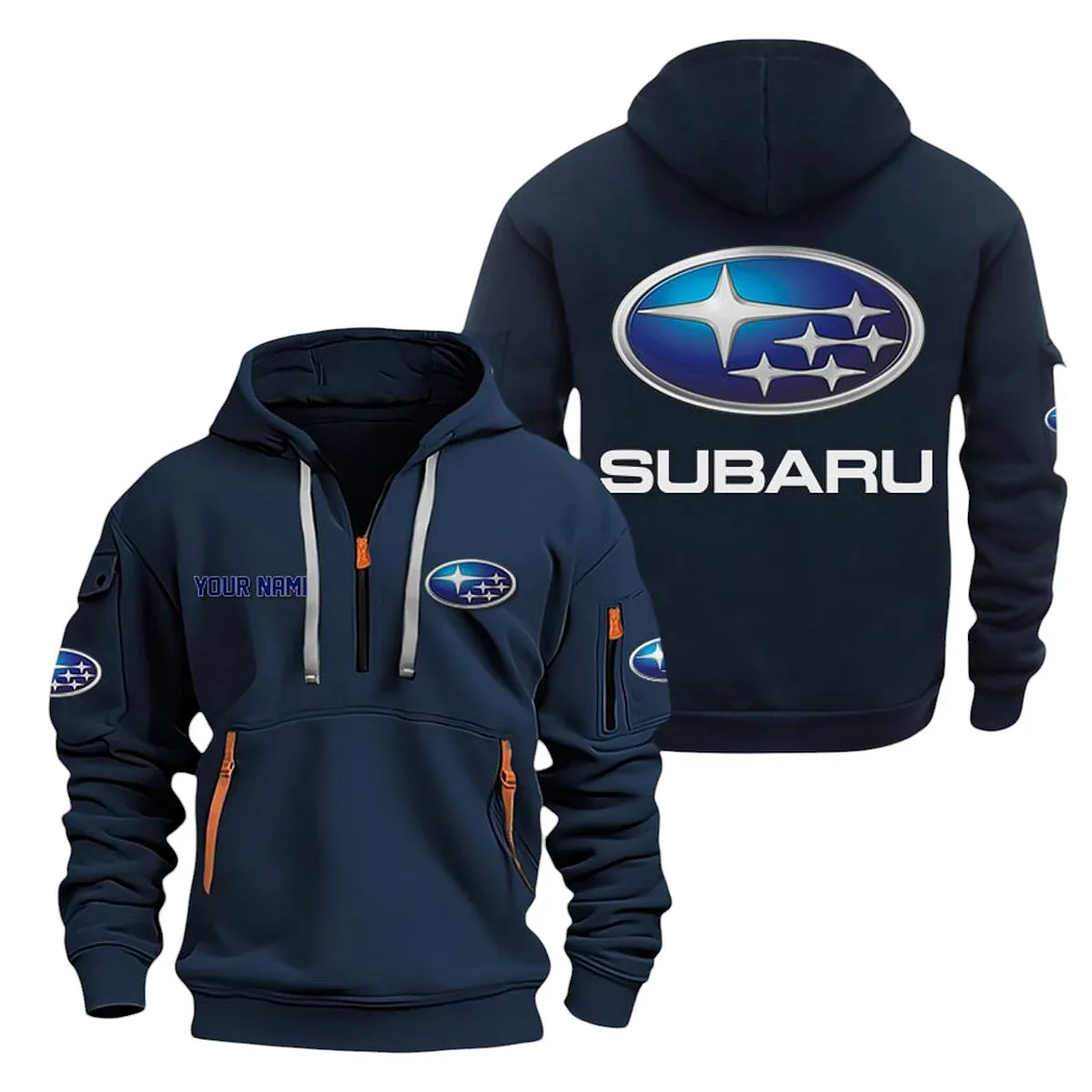 Subaru Half Zip Hoodie For Men, Gift For Subaru Lovers CAR20022125682 - Navy