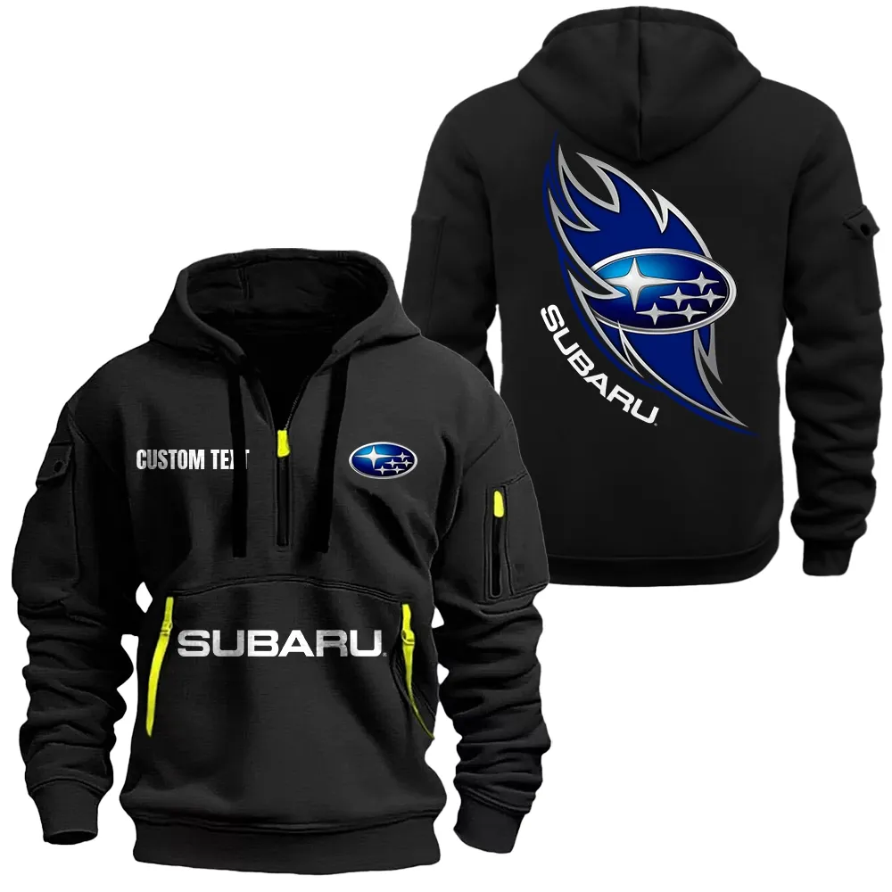 subaru hoodie half zipper car1701112181 car all over print hoodie half zipper black hub8f