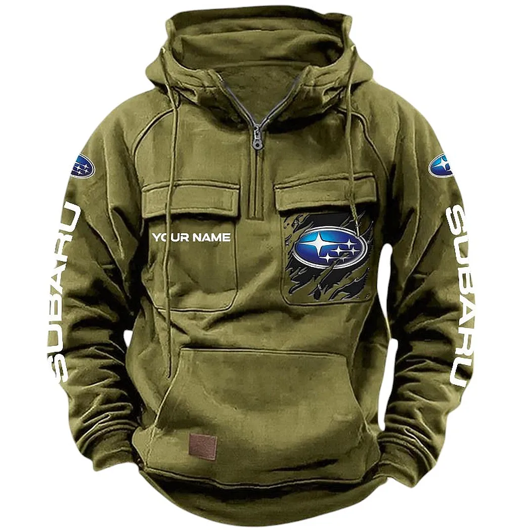 subaru hoodie tactical quarter zip gift for subaru lovers car164022425163 army green bikij
