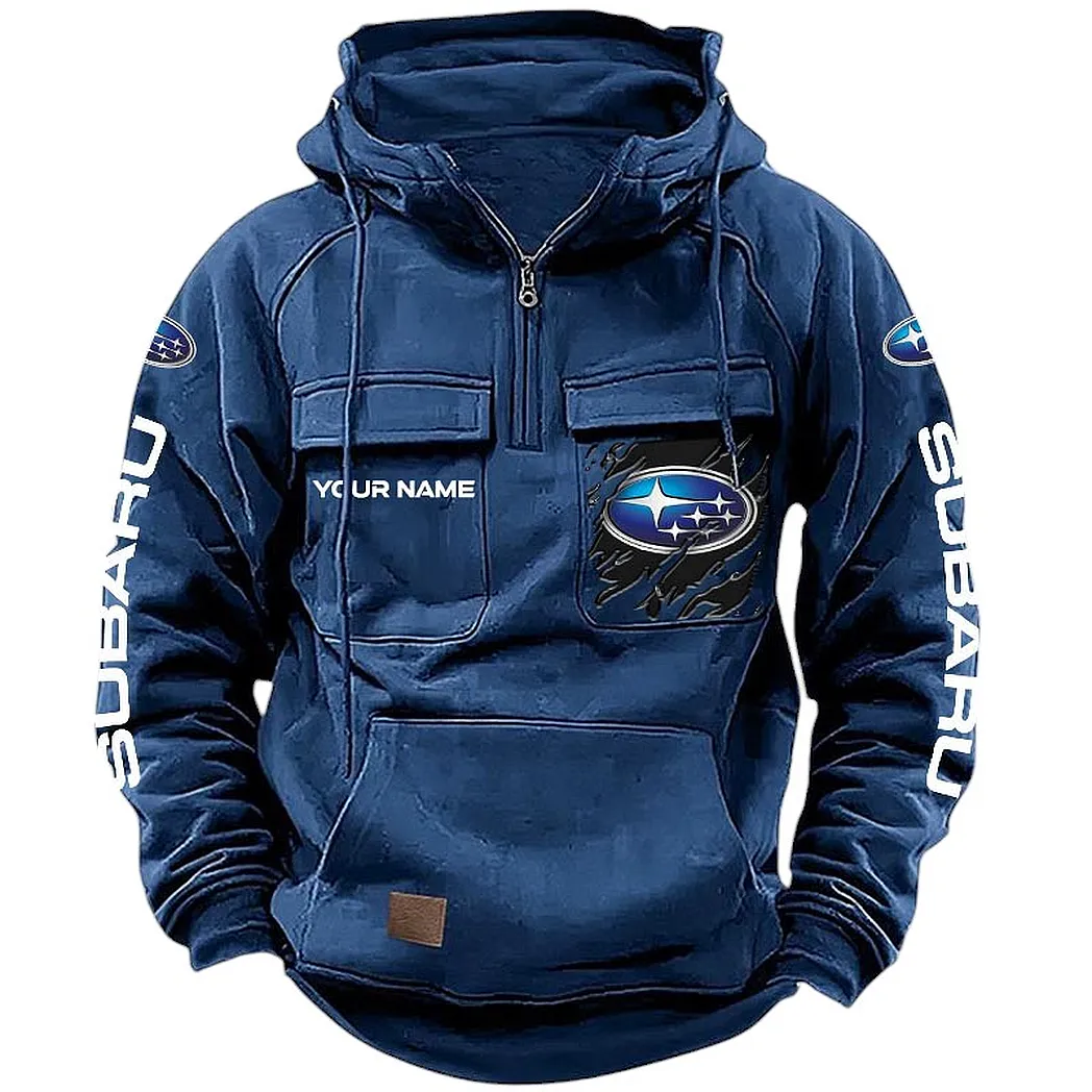 Subaru Hoodie Tactical Quarter Zip, Gift For Subaru Lovers CAR164022425163 - Dark Blue