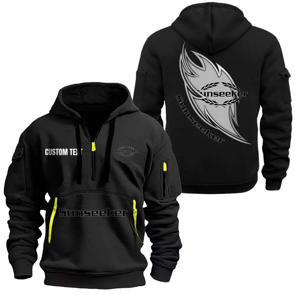 sunseeker hoodie half zipper car1701112182 car all over print hoodie half zipper black pyuns