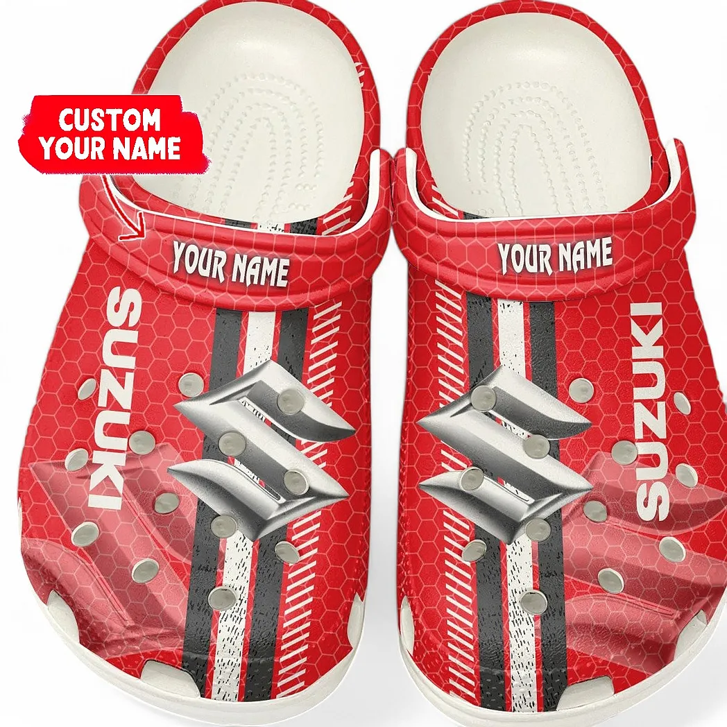 Suzuki Crocs Shoes Gift For Suzuki Lovers, Birthday Gift For Husband, Boyfriend CAR82022025655 - White