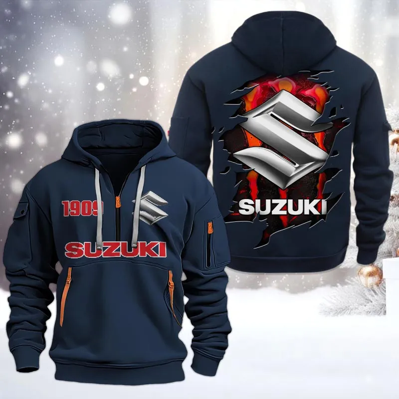 suzuki half zip hoodie all over print half zip hoodies for men car198032733 navy nqd17