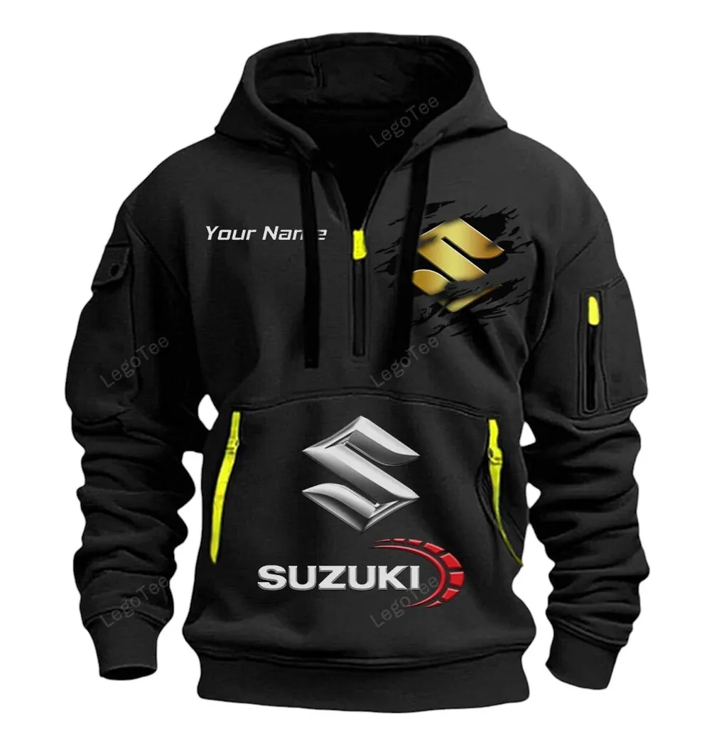 suzuki half zip hoodie car113021425840 best gift for him husband boyfriend black skl3w