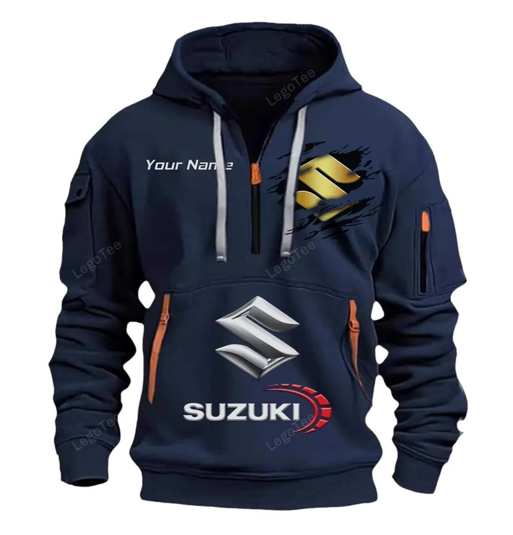 suzuki half zip hoodie car113021425840 best gift for him husband boyfriend navy