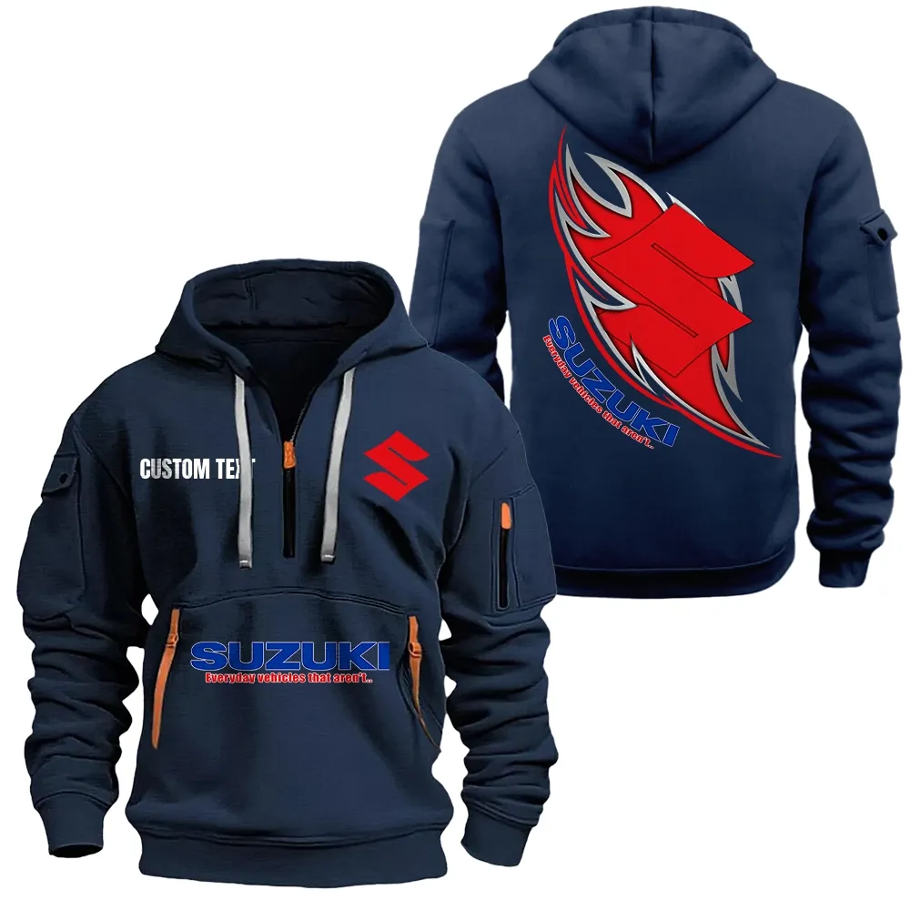Suzuki Hoodie Half Zipper CAR1701112184, CAR All Over Print Hoodie Half Zipper - Navy