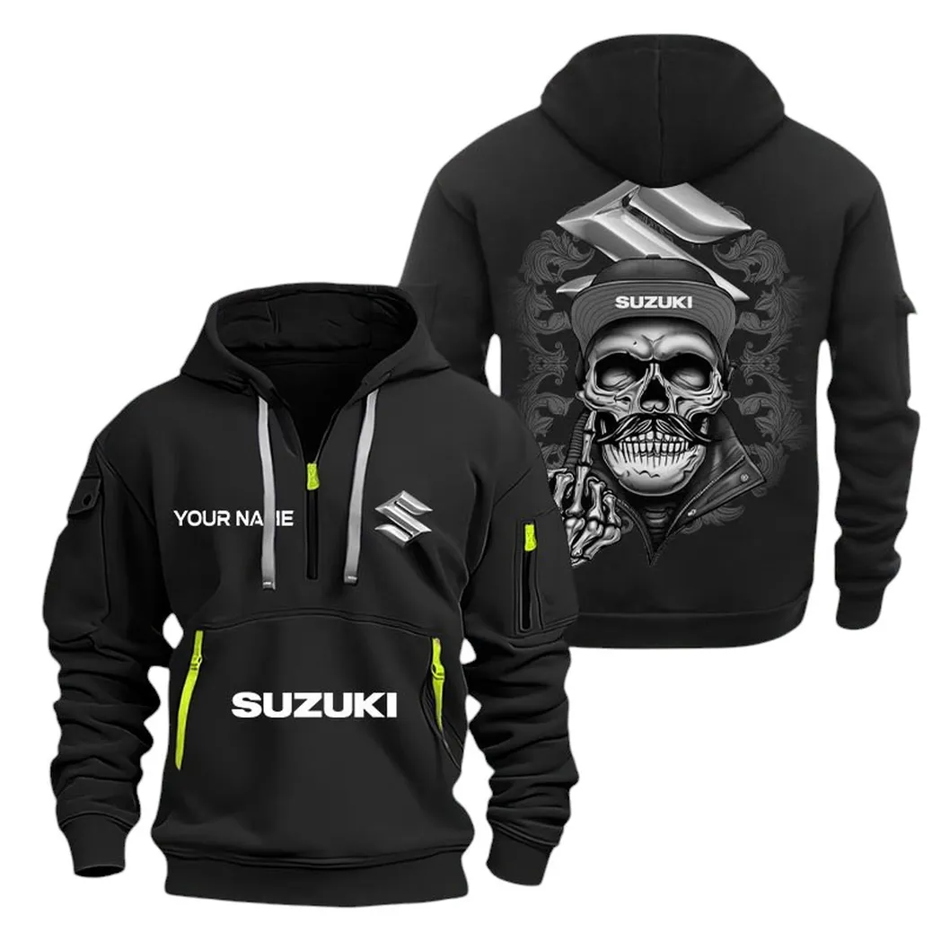 suzuki motors half zip hoodie for men gift for suzuki motors fan car166022625198 black roh83