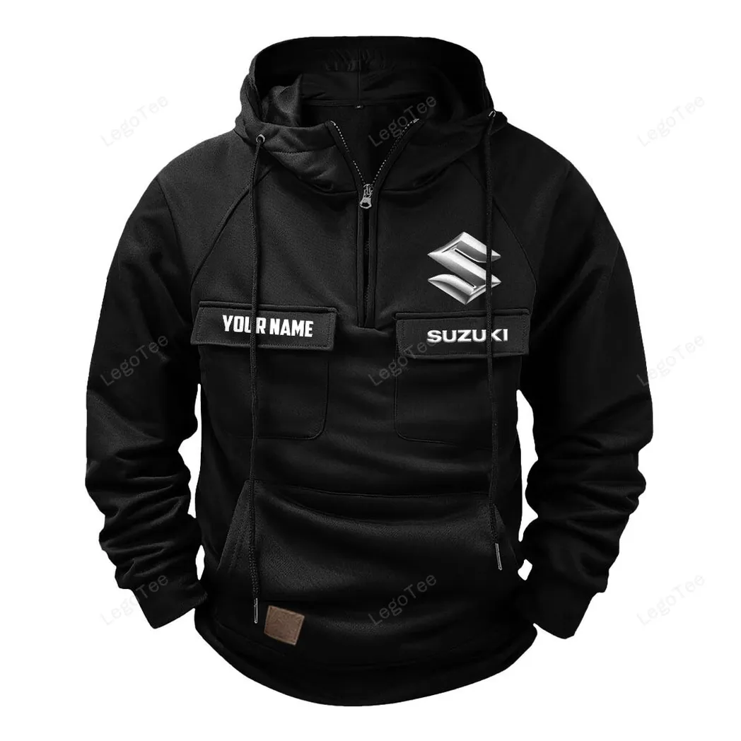 suzuki tactical quarter zip hoodie gift for suzuki lovers gift for him husband boyfriend black car109021425352 2 39iyp