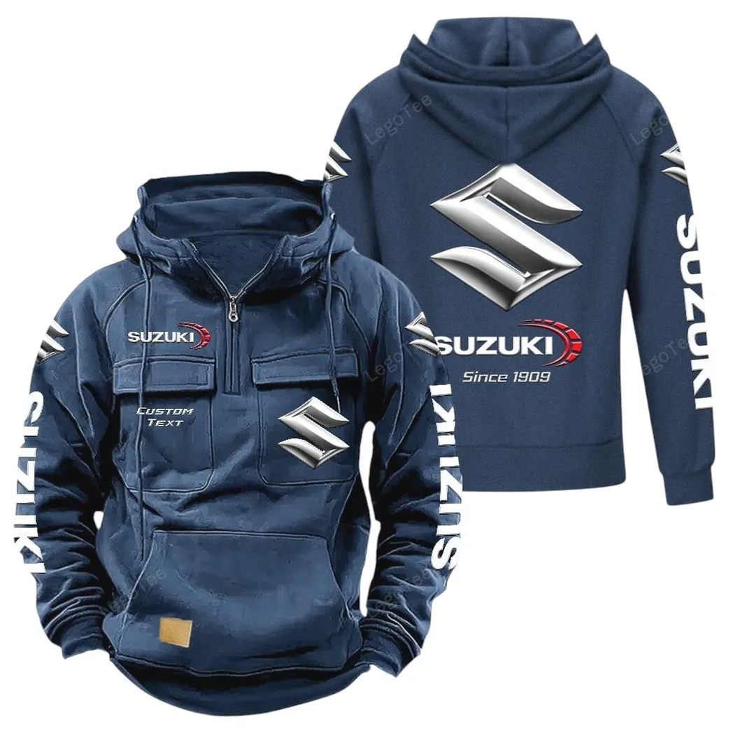 suzuki tactical quarter zip hoodie gift for suzuki lovers gift for him husband boyfriend dark blue car96021425711 3 omjyb